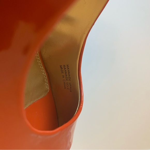 Tahari Si Senor Orange Patent Leather Sling Back Pumps Size 6 - Picture 8 of 12